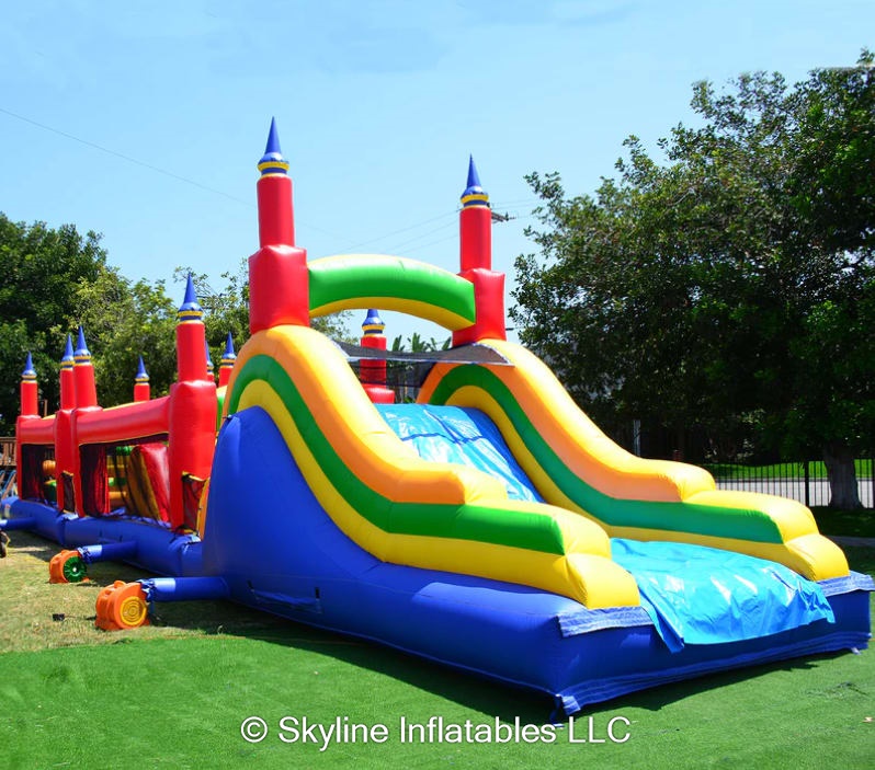 60' Rainbow Titan Obstacle Course *DRY ONLY - Bounce House Rentals in ...